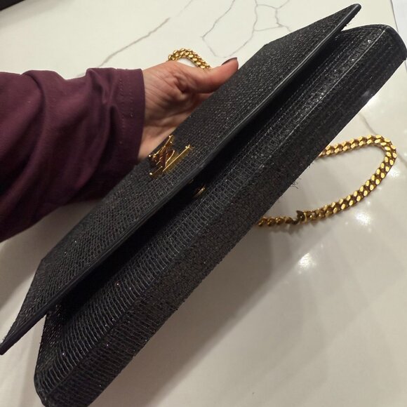 Authentic Saint Laurent (YSL) Rare Glitter Chain Crossbody & Clutch Bag - Picture 3 of 13